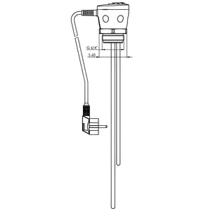 Immersionsheizer mit Thermostat und Netzkabel für Elektro-Heizstab INCOLOY 825 2 3 kW