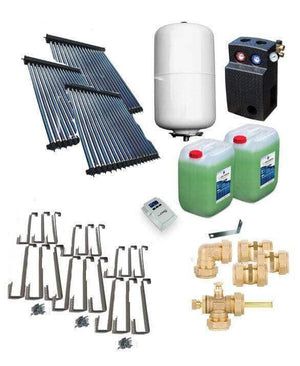 🔆 Solarpaket Röhrenkollektor HP30: Komponenten für Schrägdach, 14,67 m², effiziente Energiegewinnung für Zuhause.