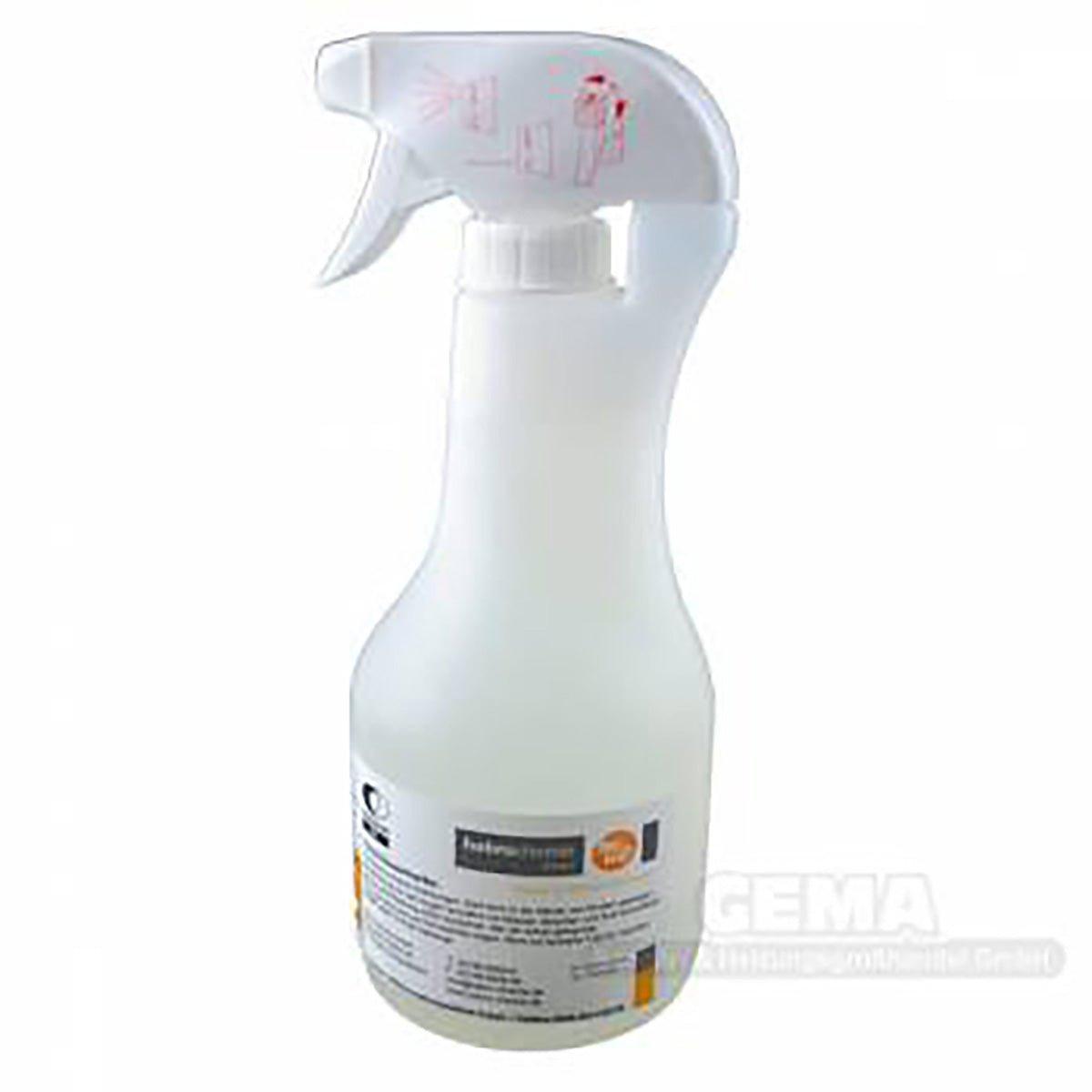 Transparente Kunststoff-Sprühflasche mit weißem Sprühkopf für alkalisches Reinigungskonzentrat