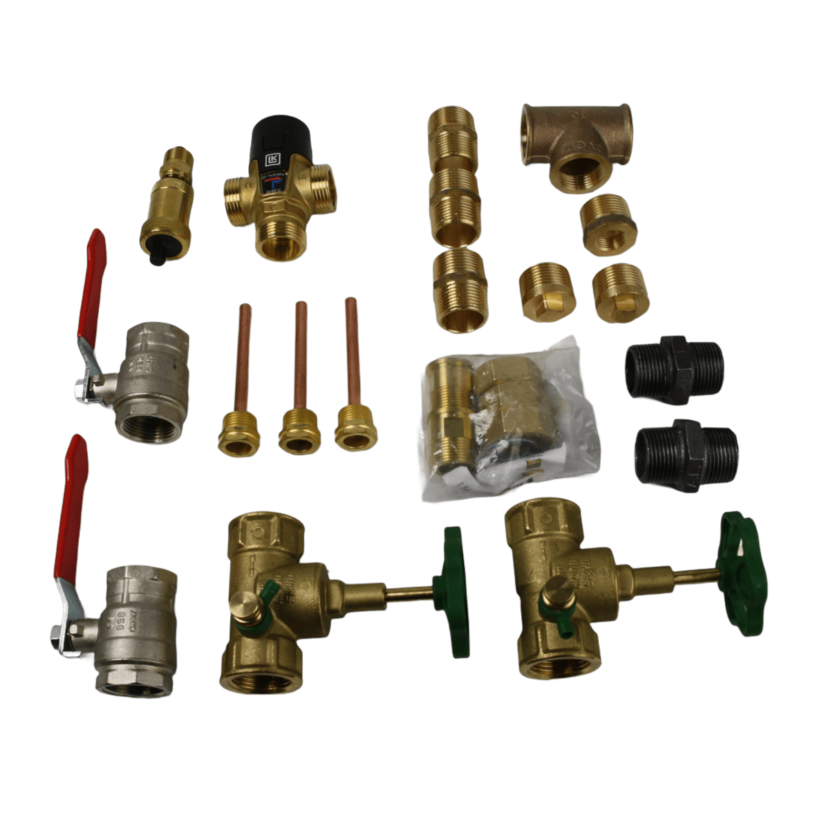 Sunex Fish S16 X Anschlusspaket: Ventile & Anschlüsse 🛠️ für Wassermanagement, inkl. Kugelhähne, Durchgangsventile, Messing.