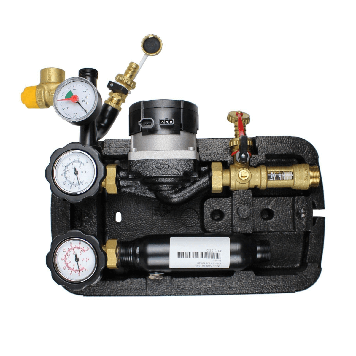 Solarstation Pumpengruppe  Hocheffizienzpumpe.