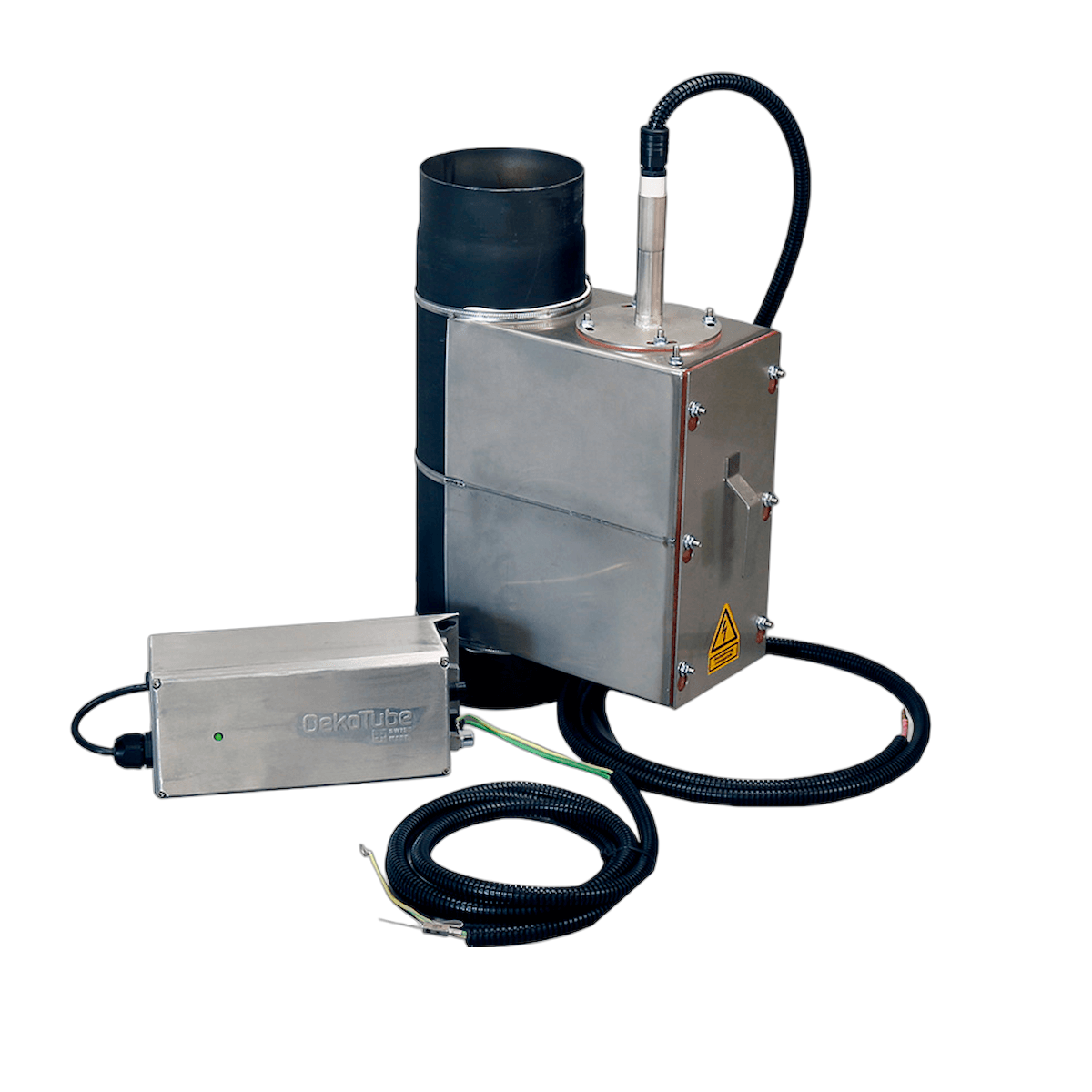 OekoTube Partikelabscheider für Holzfeuerung 🔥 – Effiziente Feinstaubreduktion für nachhaltige Heizlösungen 🌱.