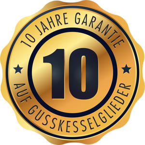 10 Jahre Garantie 🛡️ auf Gusskesselglieder – höchste Qualität für langanhaltende Leistung!