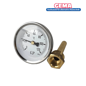 Ersatz Bimetall-Thermometer mit Brass-Immersionshülse, ideal für WJG-S OEM Anwendungen