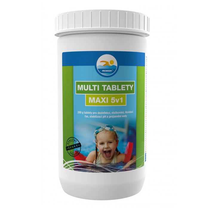 Multi Tabs 200g – 🏊♀️ Poolpflege in einer 💊 Tablette für klares, einladendes Wasser. 5in1 Lösung!