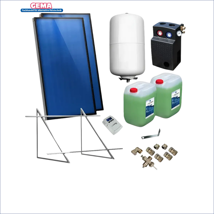 Solarpaket Flachkollektoren AMX 2.38 von Sunex 4.78 m² Flachdach - GEMA Shop