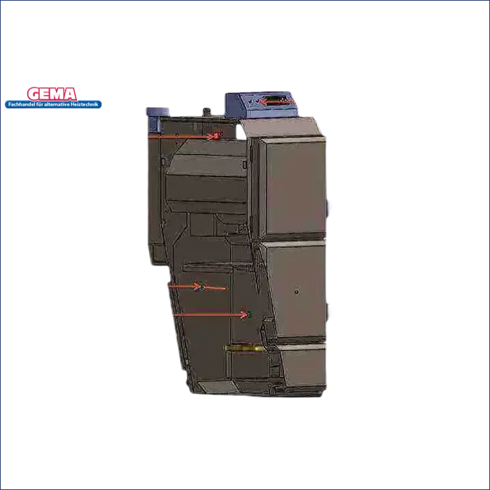 Industrielle Heizungsanlage mit Sensoren für Thermoflux Pelling 35/150 plus Pufferspeicher