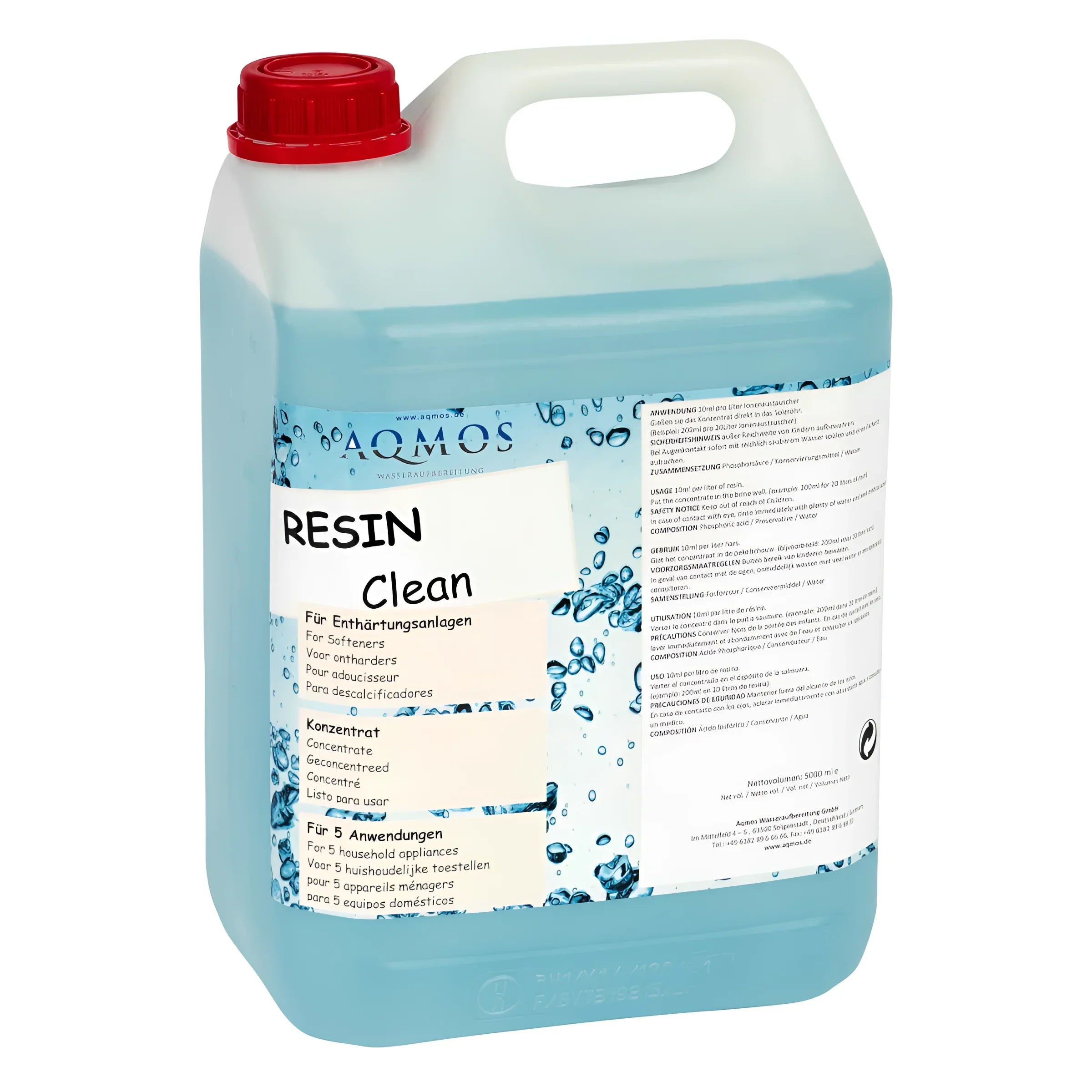 Resin Clean – Aqmos Harzreiniger Ionenaustauscher in Plastikflasche für Wasserenthärtungsanlage
