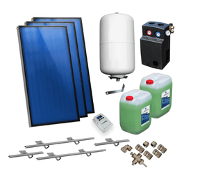 Solarpaket Flachkollektor AMX2.38 7.17 m² für Schrägdach.