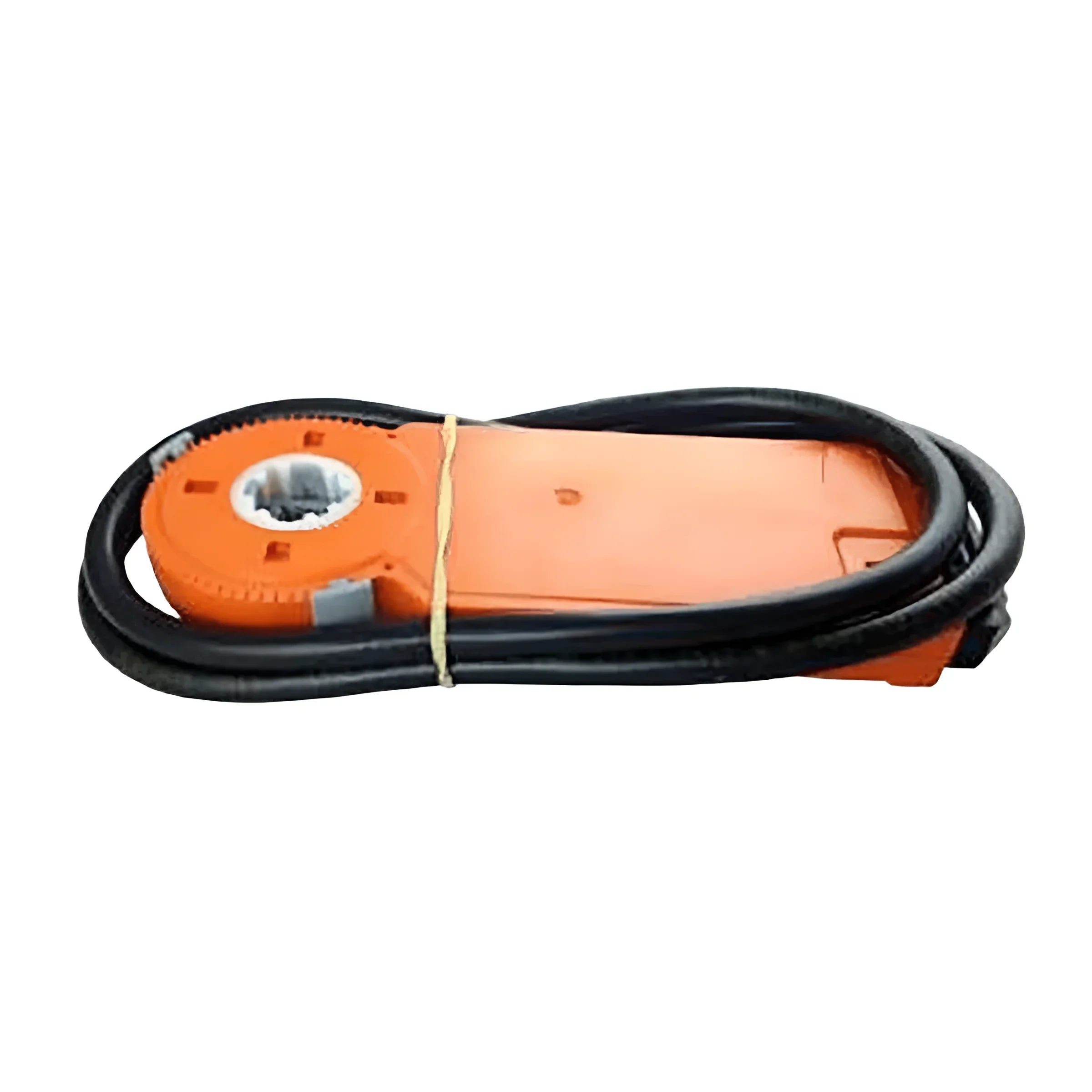 Orange Fensterrolladengewinder mit schwarzem Kabel für Attack Klappenantrieb in modernen Heizsystemen