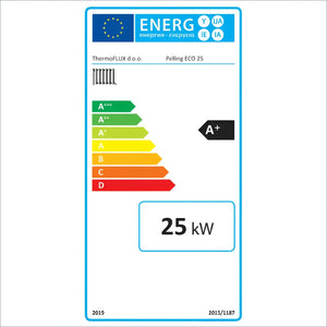 Energieeffizienzlabel für den Pelletheizkessel Thermoflux Pelling Eco 25kW/230kg