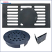 Schwarzer Metallablaufdeckel für Thermoflux Pelling 35/150 mit Pufferspeicher