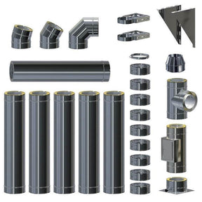 Edelstahlschornstein - doppelwandig.