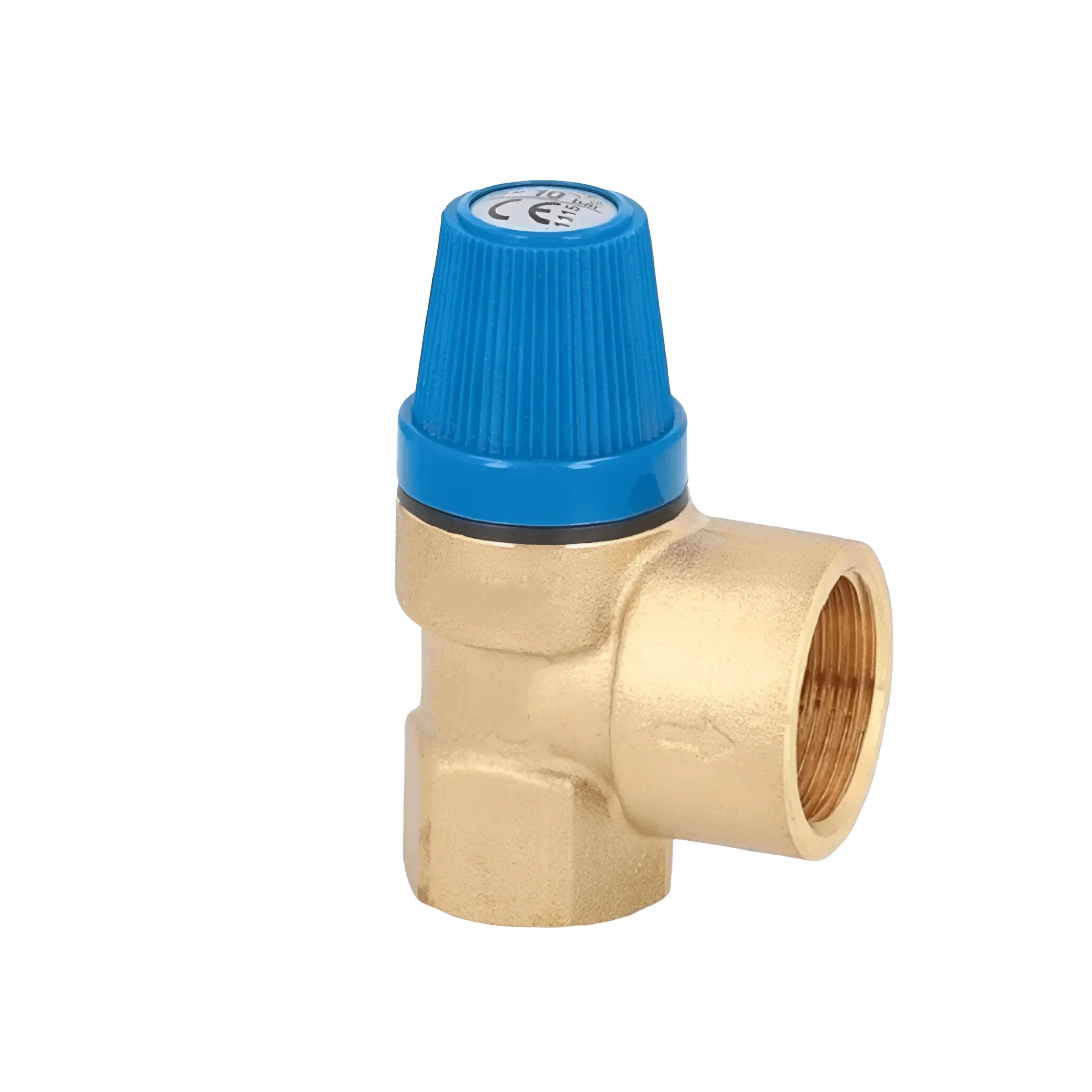 Brassdruckreduzierventil mit blauer Einstellmöglichkeit für 100 Liter Warmwasserspeicher