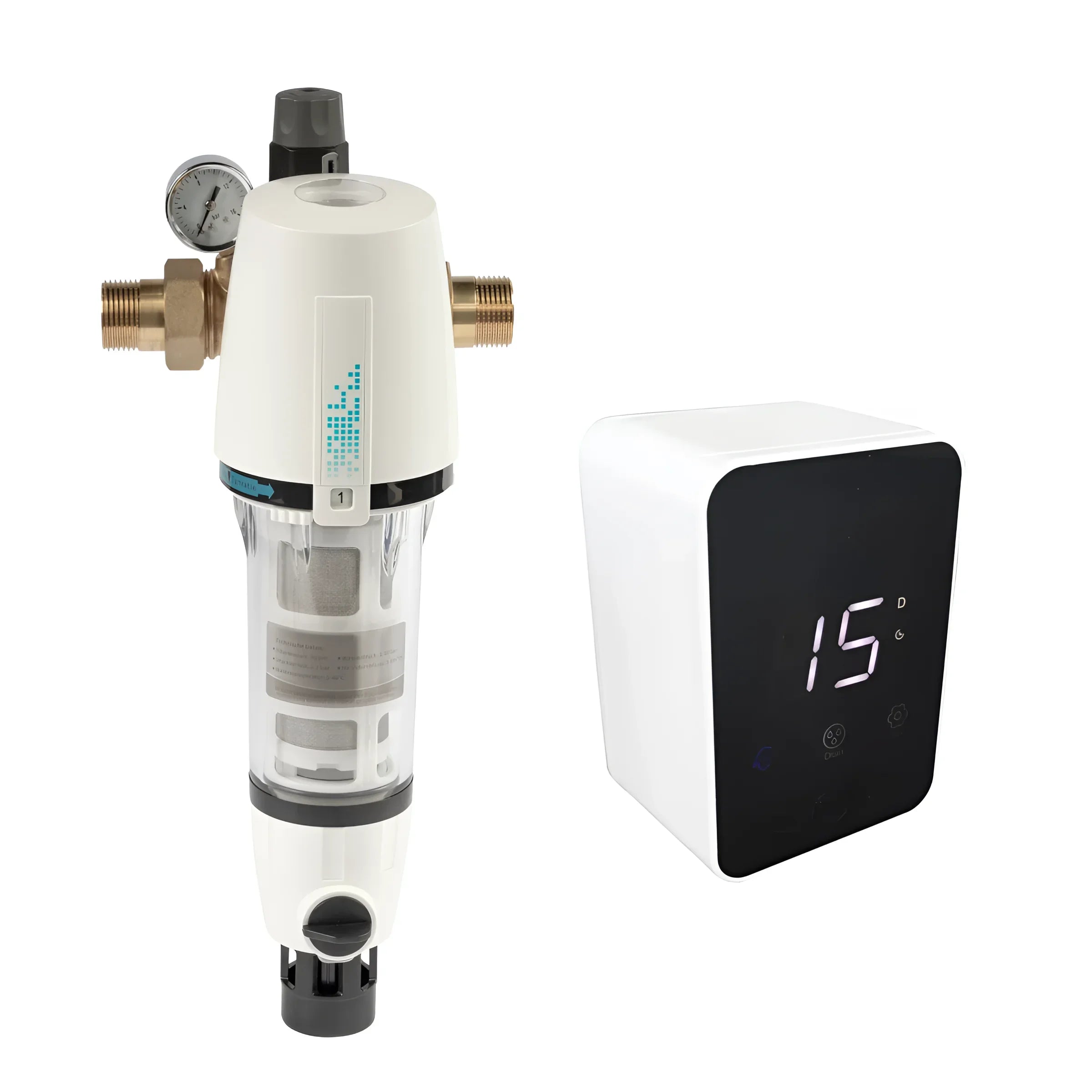Wasserfilter mit Druckminderer und Manometer, schützt Rohrleitungen und entfernt Schmutz effektiv 💧🛠️