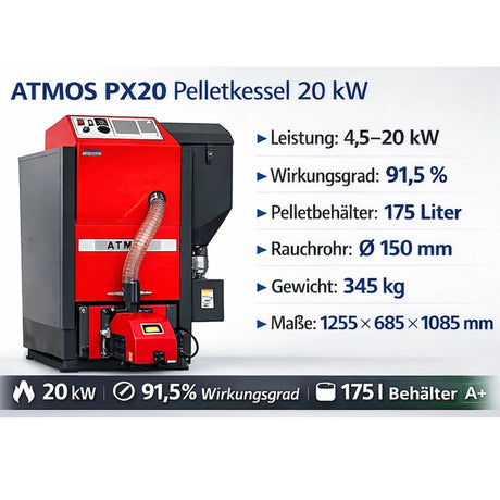 Pelletkessel ATMOS PX20 (förderfähig).