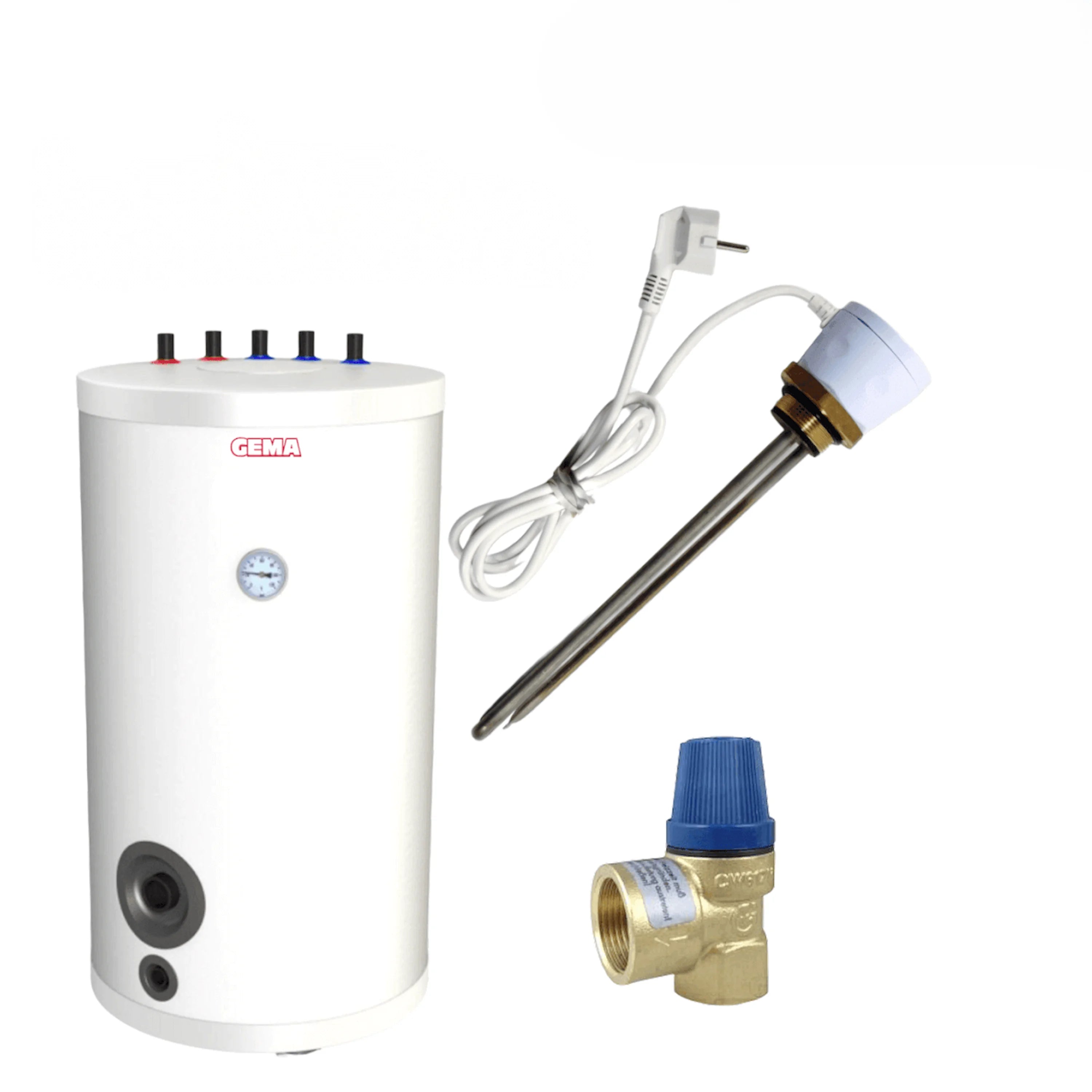 GEMA Warmwasserspeicher mit Heizstab und Wärmetauscher für effiziente Warmwassererwärmung 🌡️💧