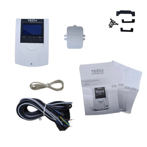 TECH EU-i-1 maišymo vožtuvo valdiklis 3/4 krypčių - šildymo kreivė ir grąžinimo apsauga