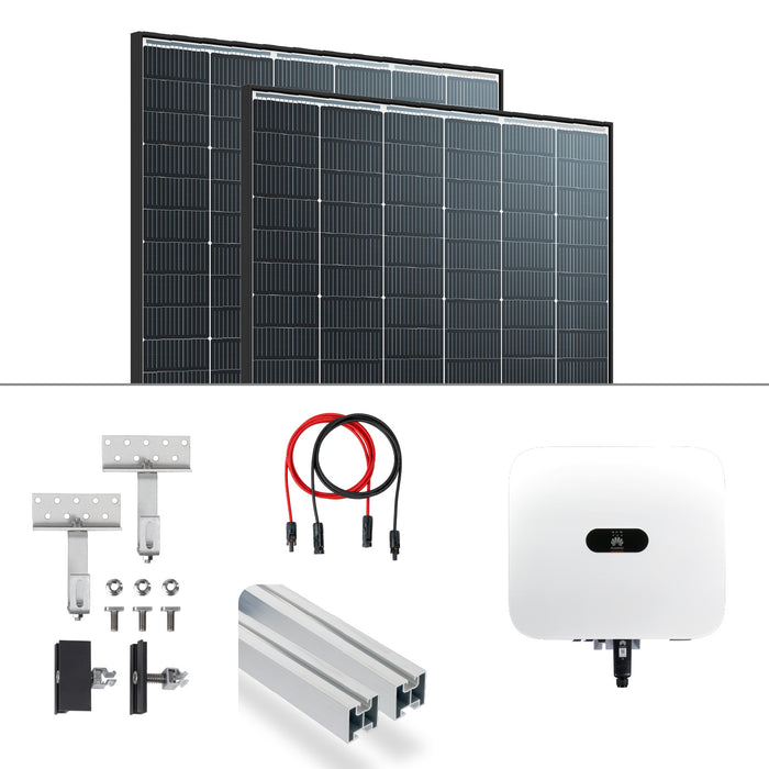 PV Komplettpaket Huawei 8kW Schrägdachmontage Trina 435 Vertex S+ Black Frame Module