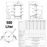 Heizwasser Pufferspeicher 500 Liter