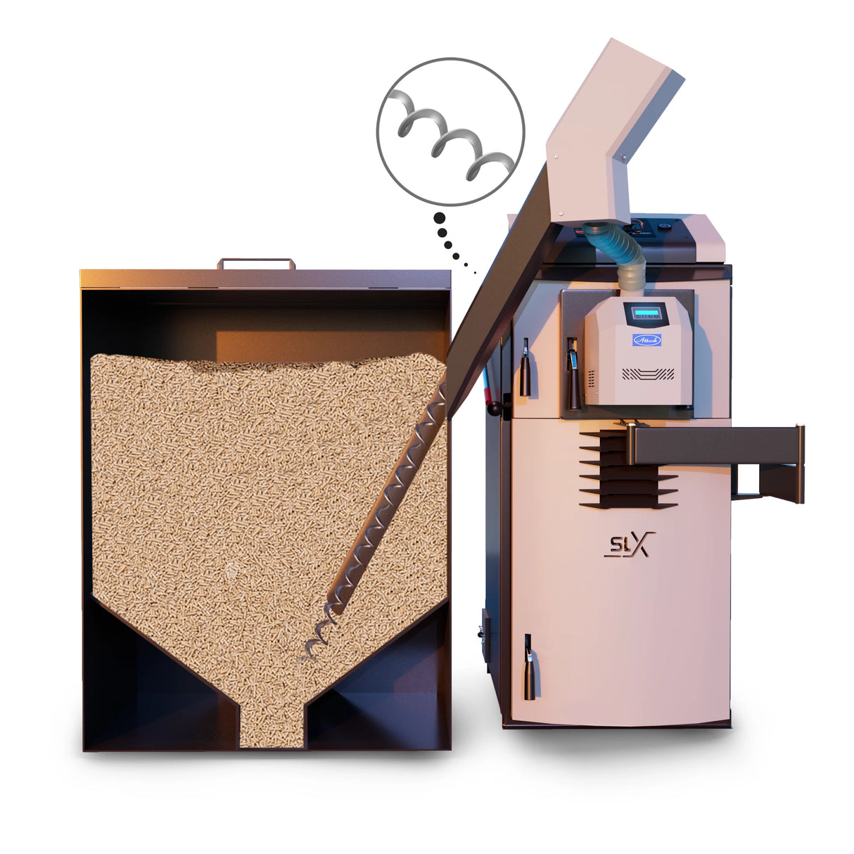 Attack SLX kombinirani kotao 20 kW – drvo i peleti – učinkovit & svestran