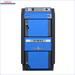 Atmos Holzvergaserkessel Komplettpaket mit Pufferspeicher zeigt blauen und grauen Atmos Holzvergaser