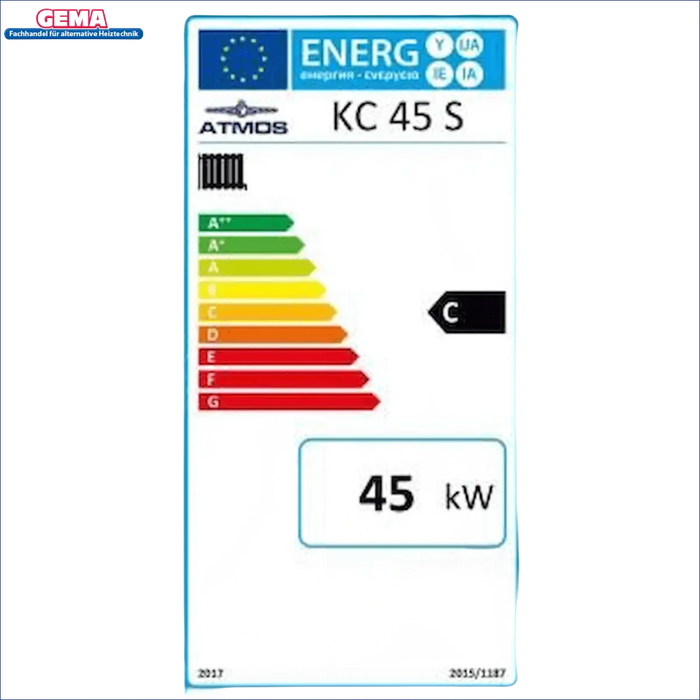 Energieeffizienzlabel für Heizgerät Atmos KC45S Kohlekessel