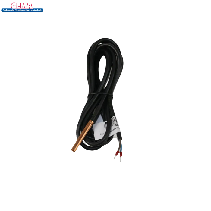 Schwarzes Kabel mit Kupfersensor für professionelle Kesselsensoren im Attack Kesselfühler