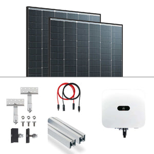 Solarpaneleteil aus PV Komplettpaket Huawei 8kW Schrägdachmontage Vertex S+ Black