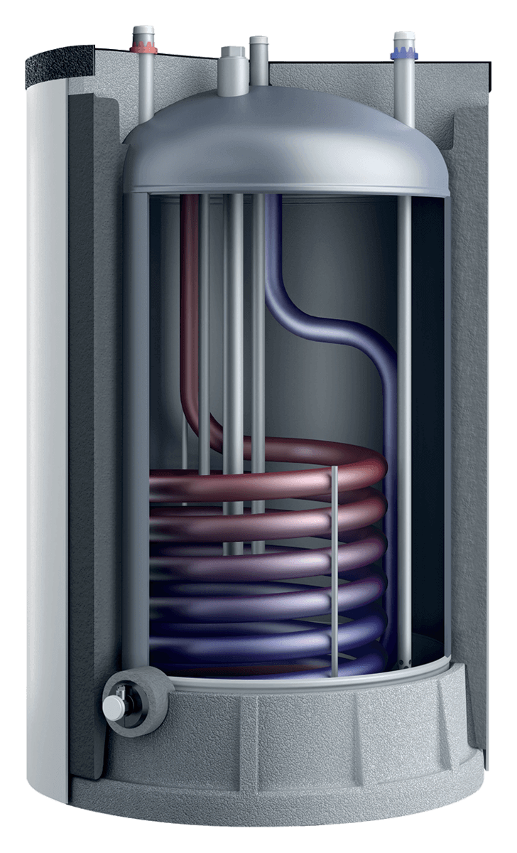 Cutaway-Ansicht des Vaillant uniSTOR plus | VIH R 120/6 B mit internem Rohr und maximalem Betriebsdruck