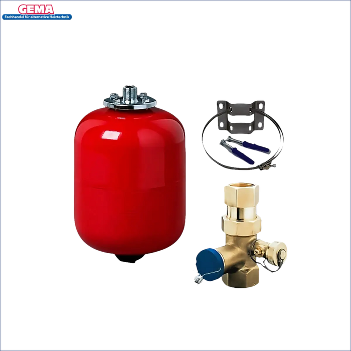 Plumbing expansion tank and valve kit for Defro Komfort Ekopell 14 kW Holz- und Pelletsheizungssystem