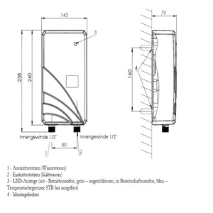 Elektromet NEO 230V Durchlauferhitzer 3,5 bis 5,5 kW - GEMA Shop