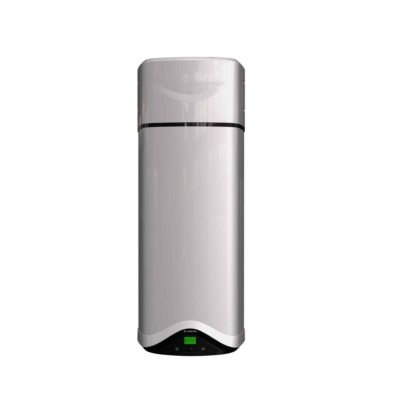GEMA Shop Ariston NUOS EVO A+ 110 Trinkwasser-Wärmepumpe in Weiß mit digitalem Display und 110 Liter Speicher.