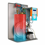GEMA Shop ATTACK Electric Easy 8 Elektrokessel mit 7,5 kW Leistung, offene Ansicht der Heiztechnik mit LCD-Display