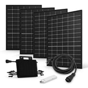 GEMA Shop Balkonkraftwerk 1,84 kWp mit 4 bifazialen Jolywood Solarmodulen, Hoymiles Wechselrichter und Zubehör