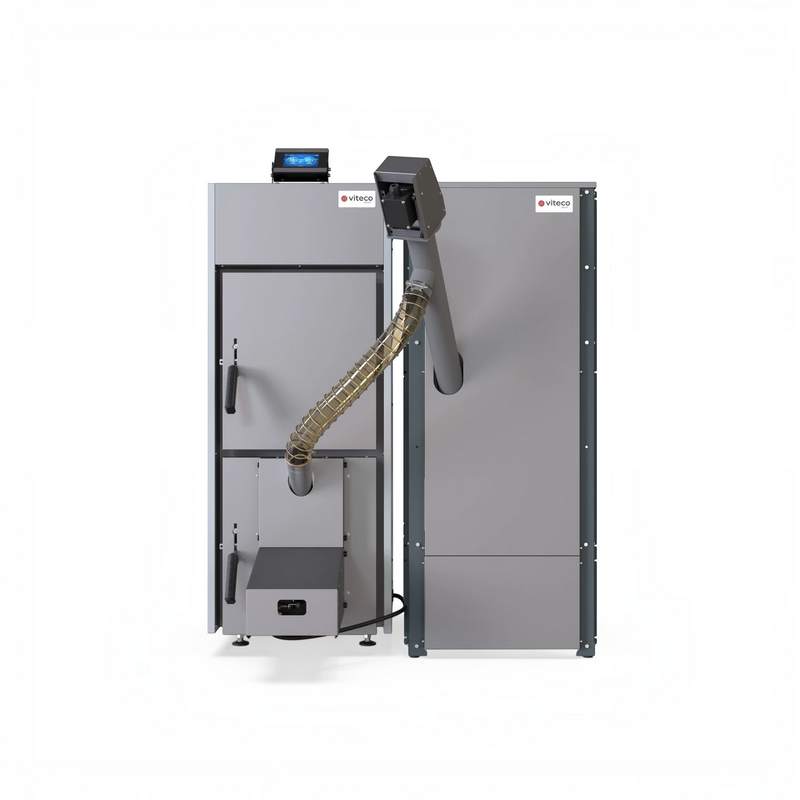 GEMA Shop DEFRO NEXTPILL 16 Plus Pelletkessel in Grau mit automatischer Pelletzufuhr und digitalem Display