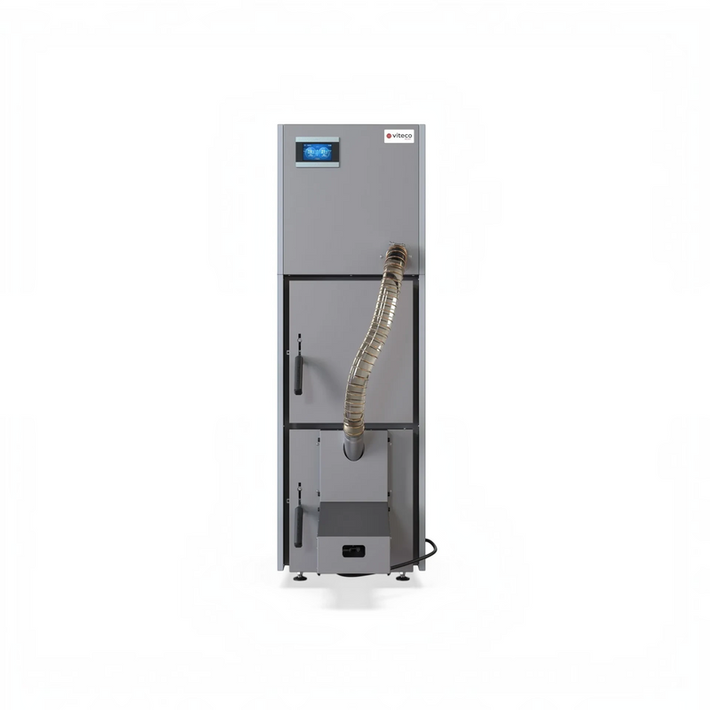 GEMA Shop DEFRO NEXTPILL 20 Pelletkessel in Grau mit digitalem Display und automatischer Reinigungsfunktion