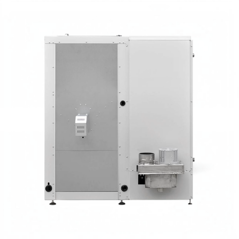 GEMA Shop HKS Lazar InterFire 11 Caz automat pe peleti în gri, cu putere de 12 kW și evacuare automată a cenușii
