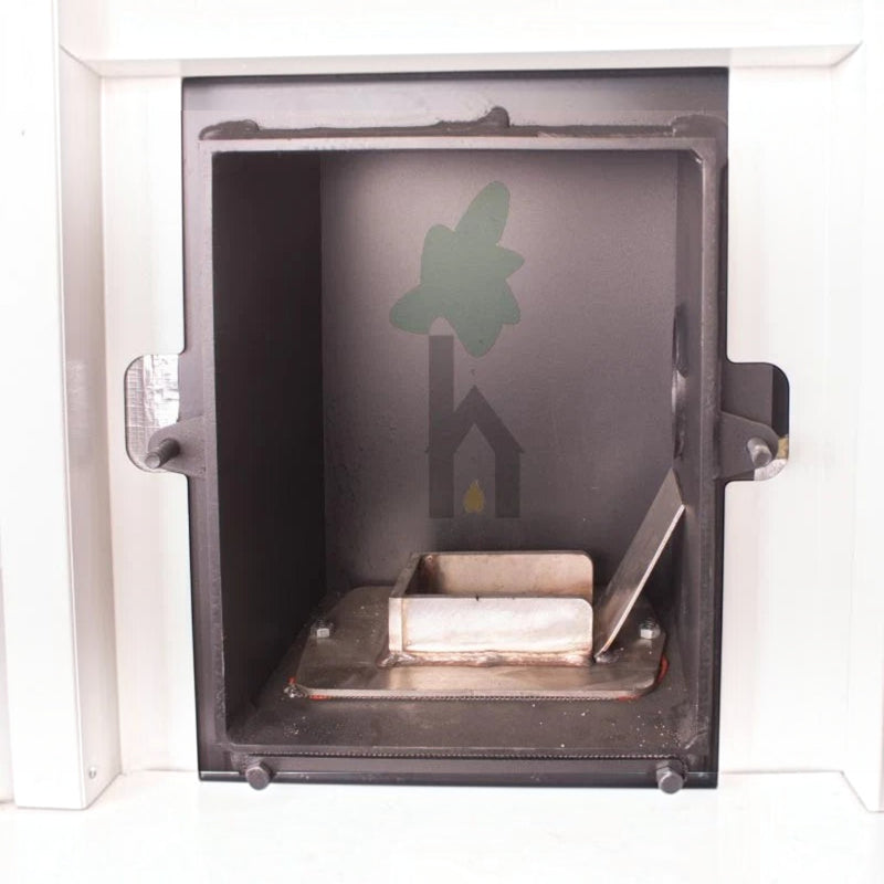 Edelstahlbrenner des GEMA Shop HKS Lazar SmartFire SF11 Pelletkessels mit automatischer Zündung und Reinigungsfunktion