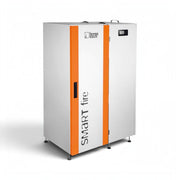 GEMA Shop HKS Lazar SmartFire Compact 11 Pelletkessel in Weiß und Orange mit digitalem Display