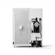 GEMA Shop HKS Lazar SmartFire SF41 Pelletkessel mit 41 kW Leistung, Ansicht der Rückseite mit Anschlüssen