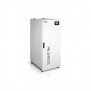 GEMA Shop HKS Lazar SmartFire 11 kW Pelletkessel in Weiß mit digitalem Display und automatischer Ascheaustragung