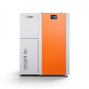 GEMA Shop HKS Lazar SmartFire EC21 Pelletkessel in Weiß und Orange mit Touch-Display für Zentralheizungen