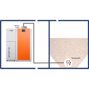 GEMA Shop Schema des HKS Lazar Vacum Pelletfördersystems mit SmartFire Kessel und Saugsonde im Pelletlager