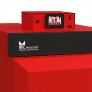 GEMA Shop IBC GK-7K öko 36 Holzvergaserkessel in Rot mit Touch-Display und moderner Steuerungseinheit