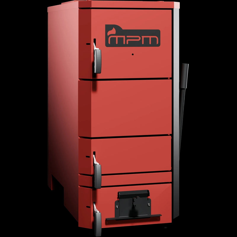 MPM Wood Plus 18 Holzvergaserkessel von GEMA Shop in Rot mit 18 kW Leistung und robuster Stahlkonstruktion