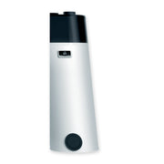 GEMA Shop Vaillant aroSTOR VWL B 200/5 Trinkwasser-Wärmepumpe in Weiß mit schwarzem Kopf und digitalem Display.