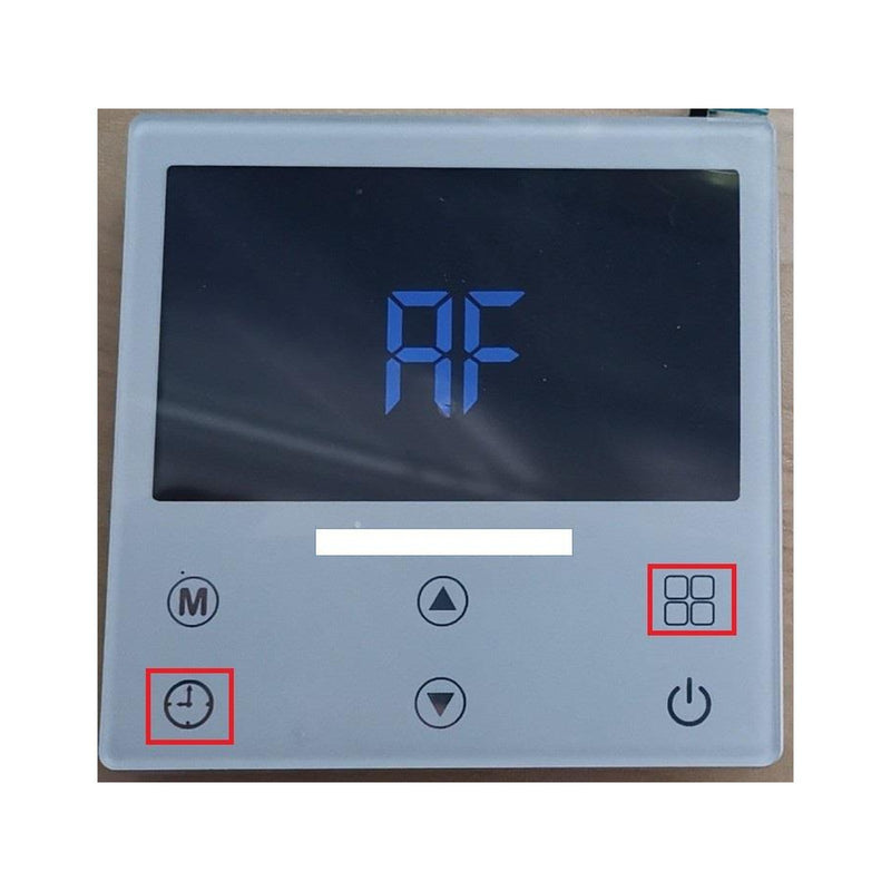 GEMA Shop digitalt styrdisplay för TITAN-THERM värmepump med Touch-knappar och blå LED-skärm