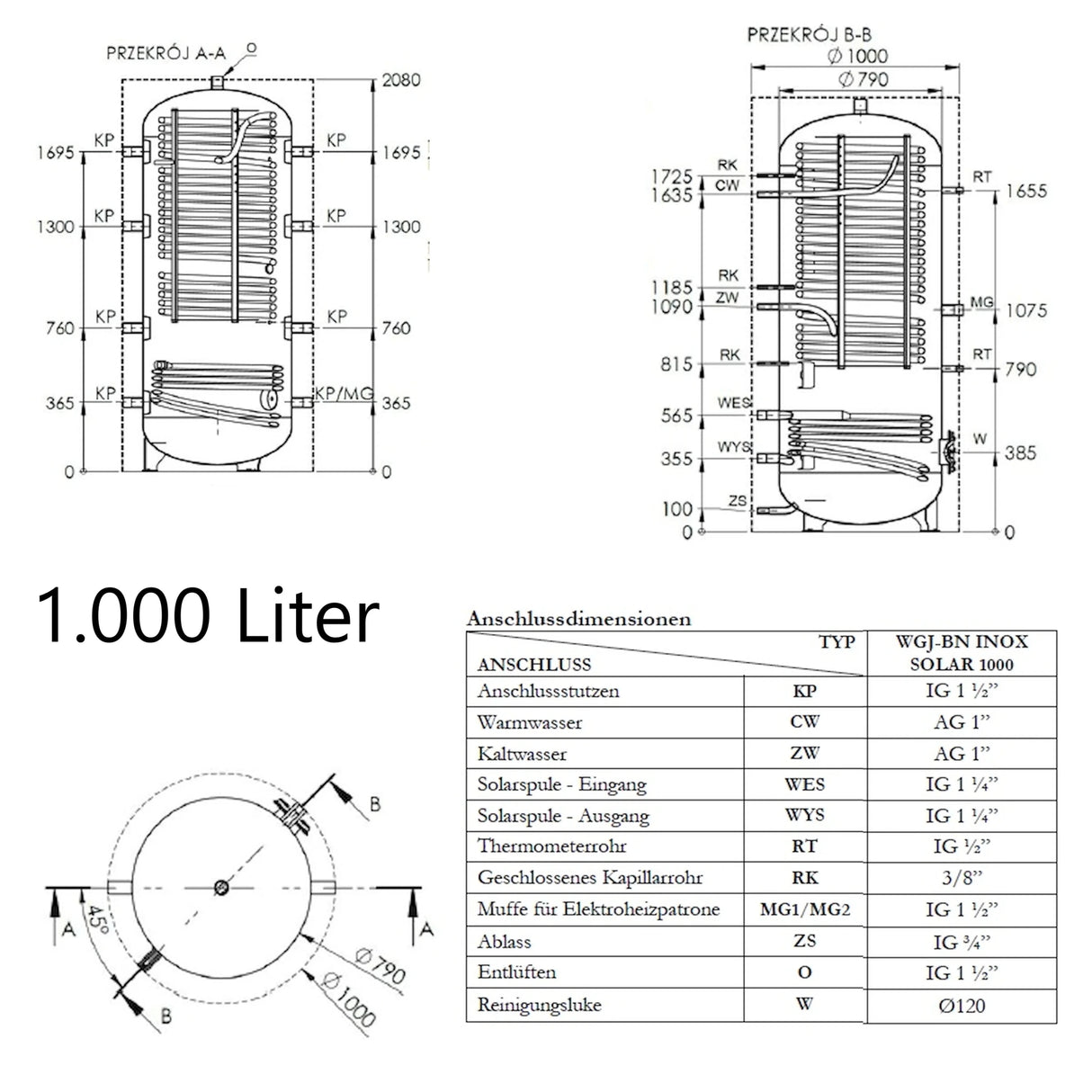 Hygienespeicher mit Solarregister & Isolierung A - GEMA Shop
