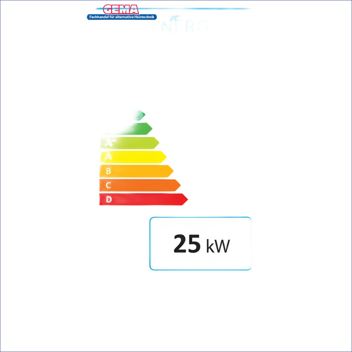 Energieeffizienzlabel auf Pelletheizung Komplettpaket mit Thermoflux Pelling ECO 25